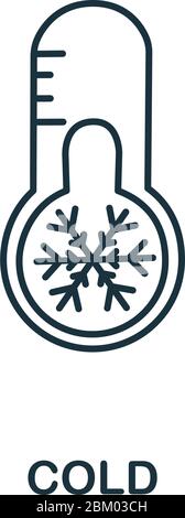 Icona fredda della collezione invernale. Elemento linea semplice Cold per modelli, web design e infografica Illustrazione Vettoriale