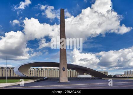 Sede militare brasiliana della Difesa Nazionale, Oscar Niemeyer, Brasilia, Brasile Foto Stock