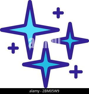 illustrazione del profilo vettoriale delle icone delle stelle quadrangolari verticali brillanti Illustrazione Vettoriale