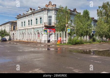 Edificio d'epoca, 19 ° secolo, Mausinsk, Krasnoyarsk Krai, Russia Foto Stock