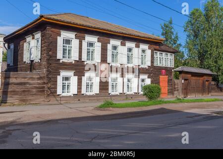 Museo Krzhizhanovsky, edificio d'epoca, 19 ° secolo, Mausinsk, Krasnoyarsk Krai, Russia Foto Stock