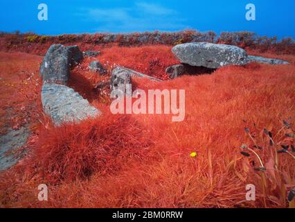 Camera di sepoltura Tregiffian, antico sito vicino a Penzance, Cornovaglia UK Foto Stock