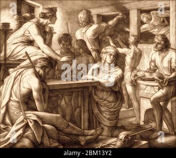 La Pasqua e la morte del primogenito, Antico Testamento, di Julius Schnorr von Carolsfeld, 1860 Foto Stock