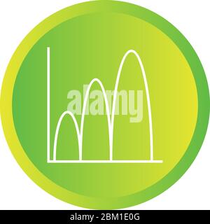 Icona a forma di campana della linea vettoriale del grafico Illustrazione Vettoriale