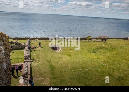 Kalo, Danimarca - 02 maggio 2020: Il Castello di Kalo (slot Kalø) è un castello storico in rovina situato nello Jutland orientale, Djursland, Danimarca. È stato costruito nel Foto Stock