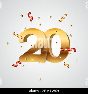 Illustrazione del logo modello per 20 anni Illustrazione Vettoriale