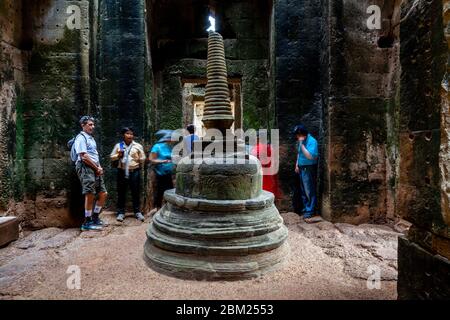 Tempio di Preah Khan, complesso del tempio di Angkor Wat, Siem Reap, Cambogia. Foto Stock