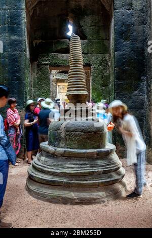 Tempio di Preah Khan, complesso del tempio di Angkor Wat, Siem Reap, Cambogia. Foto Stock