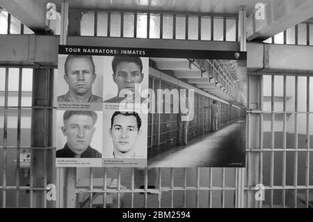 Foto dei prigionieri ad Alcatraz San Francisco Stati Uniti bar foto gangster gangster bloccato persone pericolose tipi di criminali pericolosi Foto Stock