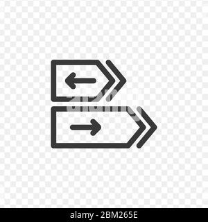 Icona freccia. Due frecce includono la freccia semplice. Direzione destra sinistra. Illustrazione vettoriale di scorta isolata su sfondo bianco. Illustrazione Vettoriale