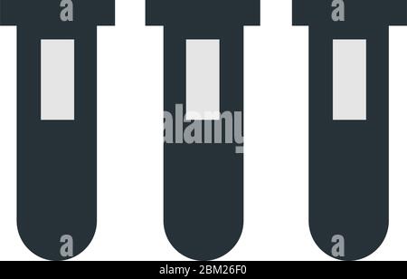 Icona tre provette, concetto di laboratorio. Illustrazione vettoriale in stock isolata su sfondo bianco. Illustrazione Vettoriale