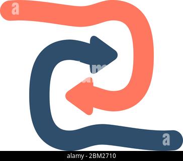 Icona aggiornamento vettore. Frecce rosse e blu. Illustrazione vettoriale di scorta isolata su sfondo bianco. Illustrazione Vettoriale