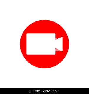 Segnale di registrazione video. Simbolo di creazione di video per i social media, avviare le performance dal vivo Illustrazione Vettoriale