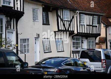 Villaggio di Lavenham a Suffolk, Regno Unito Foto Stock