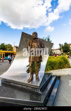 Budapest, Ungheria – Statua di szell Kalman in piazza Kalman ter, ritratto Budapest Ungheria, il 19 2019 settembre in Ungheria Foto Stock