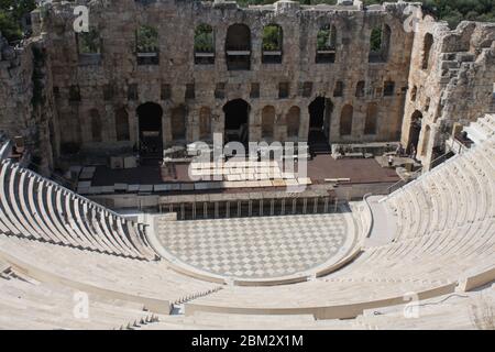 Anfiteatro all'Acropoli di Atene - Grecia Foto Stock