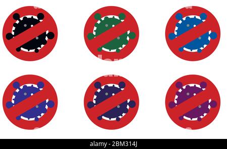 Lockdown Pandemic stop romanzo Coronavirus focolaio covid-19 segno rimanere a casa Illustrazione Vettoriale