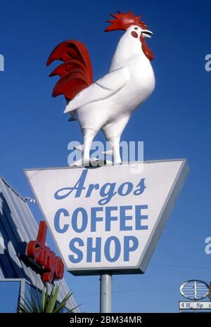 Il Coffee Shop dell'Argo era sul Santa Monica Blvd. Appena ad est di Fairfax Ave. Nel quartiere di West Hollywood di Los Angeles, California Foto Stock