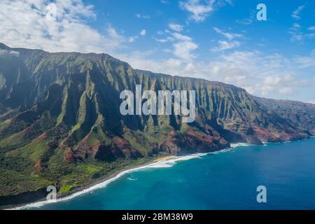 Bella vista aerea della costa di kauai napali (Hawaii) Foto Stock
