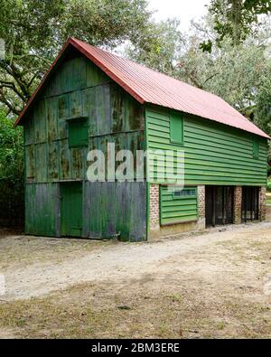 Edificio in gin cotone McLeod Plantation. Foto Stock