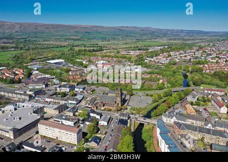 Vista aerea del drone di Kirkintilloch East Dunbartonshire Foto Stock