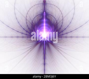 Astratto fractal art sfondo illustrazione spazio geometria. Lo sfondo è costituito da linee luminose frattali multicolore e adatte per l'uso in progetti Foto Stock