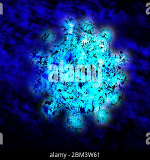 Vista microscopica del coronavirus. Foto Stock