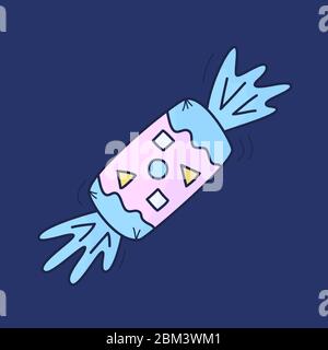 Icona caramella per doodle disegnata a mano. Illustrazione della caramella dolce del vettore disegnato a mano Illustrazione Vettoriale