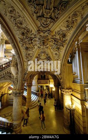 Vista interna del Palais Garnier-Opera National de Paris.Paris.France Foto Stock