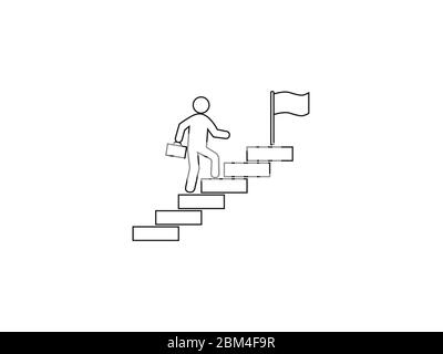 Scale, scale, cammina fino icona. Illustrazione vettoriale, design piatto. Illustrazione Vettoriale