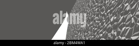 Illustrazione 3D ultra ampia di una forma geometrica di colore BIANCO FLOREALE su uno sfondo bianco astratto come curvo e lucido Foto Stock