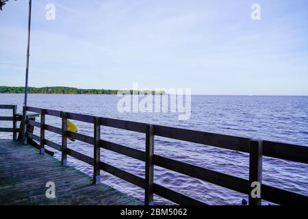 tramonto panorama sul lago hourtin in francia gironda Foto Stock