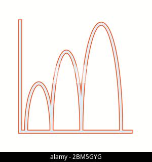 Icona a forma di campana della linea vettoriale del grafico Illustrazione Vettoriale