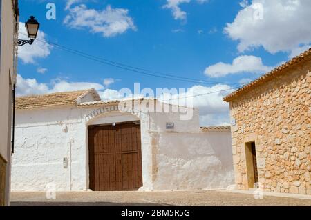Via. El Toboso, provincia di Toledo, Castilla la Mancha, Spagna. Foto Stock