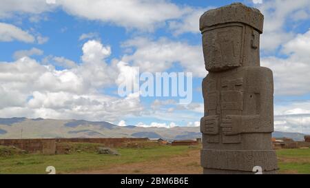 Fraile Monolith a Tiahuanaco o Tiwanaku Foto Stock