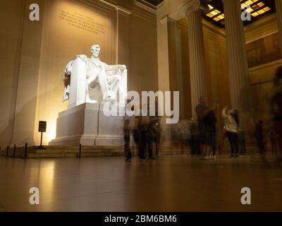 Lincoln Memorial esposizione lunga. Foto Stock