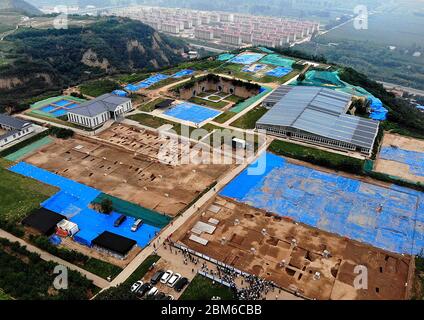 Pechino, Cina. 27 agosto 2019. La foto aerea del 27 agosto 2019 mostra il sito di Shuanghuaishu nella provincia di Henan della Cina centrale. Credit: Li An/Xinhua/Alamy Live News Foto Stock