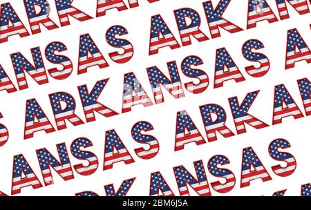 Arkansas USA state stelle e strisce sfondo. Rendering 3D Foto Stock