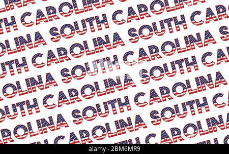 South Carolina USA state stelle e strisce sfondo. Rendering 3D Foto Stock