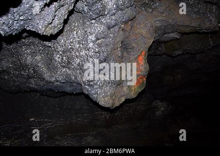Grotta di ghiaccio di Narusawa nel parco nazionale di Fuji, Giappone Foto Stock