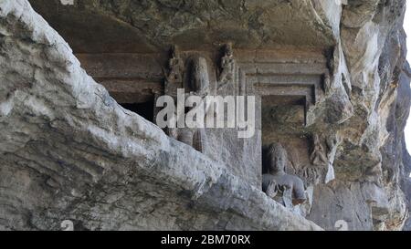 Grotte di Ellora Foto Stock