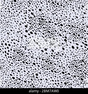 Motivo di stampa animale senza cuciture con piccole macchie nere su sfondo grigio. Disegno vettoriale con motivo senza giunture leopardato. Pelle di cavallo di Appaloosa. Illustrazione Vettoriale