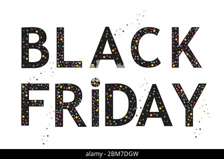 Black Friday 2017, 24 novembre. Banner, modello con spatole colorate Illustrazione Vettoriale