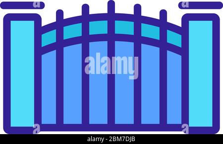 illustrazione del profilo vettoriale delle icone della fence rotonda forgiata Illustrazione Vettoriale