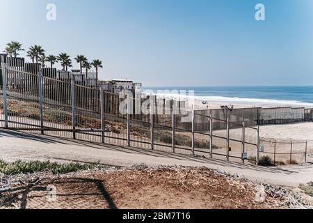 Confine con il Messico dalla California Foto Stock