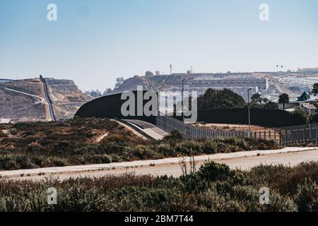 Confine con il Messico dalla California Foto Stock