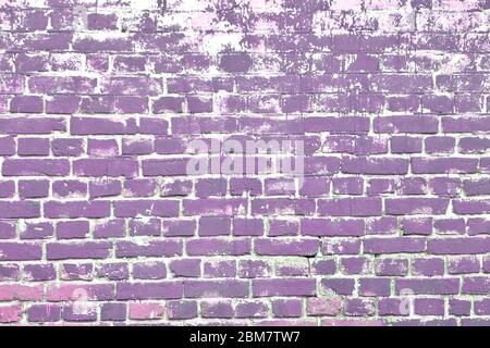 colore dipinto sfondo mattoni vecchia trama eterogenea primo piano Foto Stock
