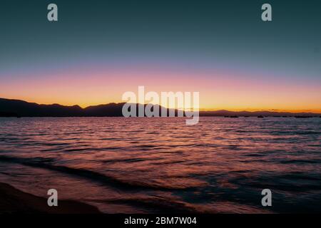 Tramonto a South Lake Tahoe Foto Stock