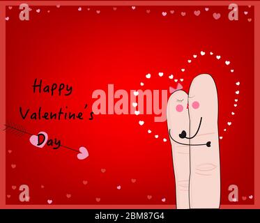 Coppia baciando carta vettore giorno valentino Illustrazione Vettoriale