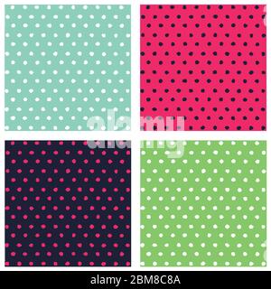 Set di seamless puntini colorati pattern Illustrazione Vettoriale